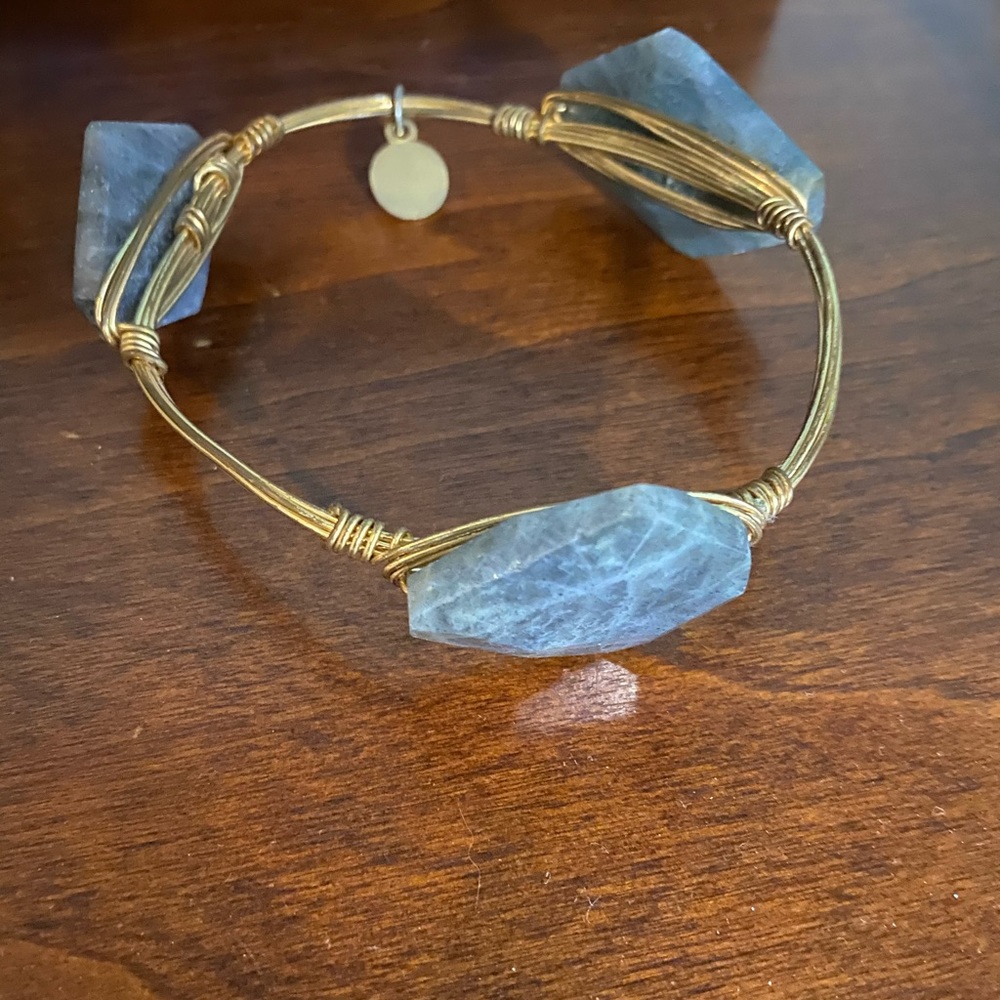 Grey gemstone bangle euc
